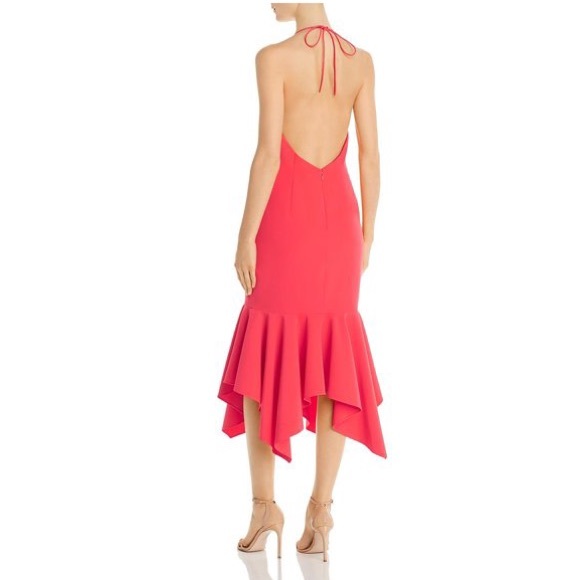 Aidan Mattox Plunging Crepe Midi Dress NWT - Picture 8 of 9